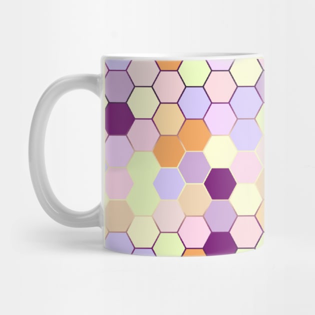 Cute pastel hexagon pattern by Yarafantasyart